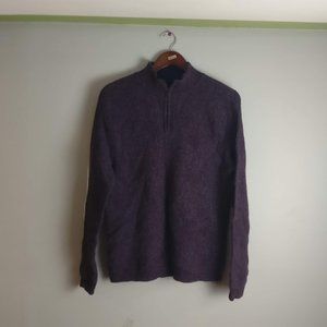 Alpaca Wool Sweater, 100% Alpaca 1/2 zip Sweater, Large Peruvian Alpaca